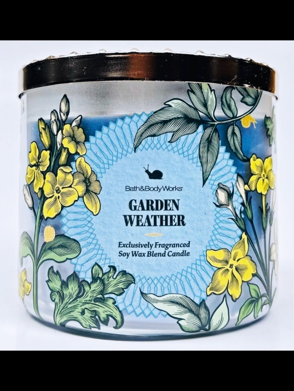 Bath & Body Works Garden Weather Candle - Blue & Yellow